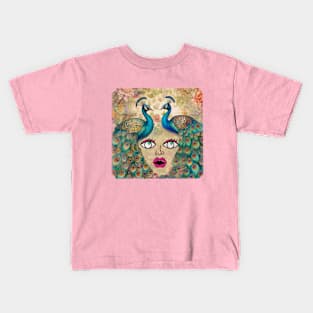 Peacock Lady Kids T-Shirt